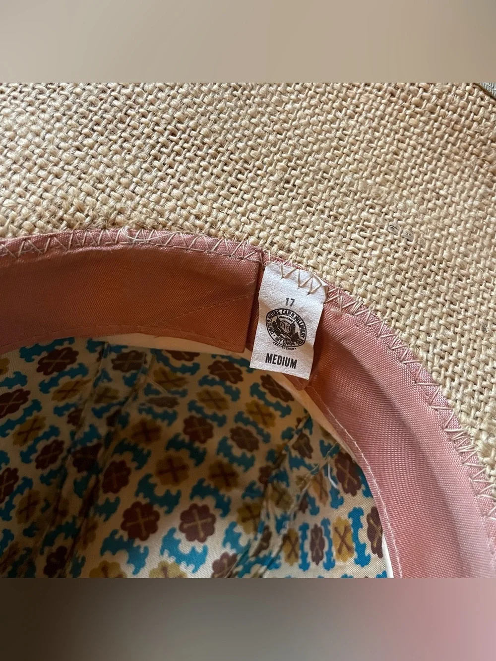 Vintage 70s Straw Cowboy Hat Cowgirl Braided Band Union Made Retro Tan Size M - Picture 6 of 7
